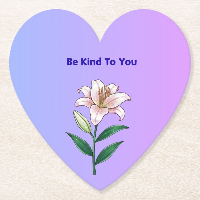 Posavasos De Papel Be Kind To You Lily Self-Care  (Anverso)