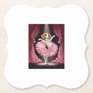 Posavasos De Papel Beagle Bailarina - Baile Divertido de Perro