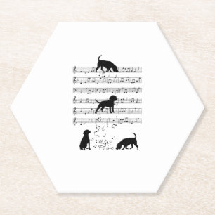 Posavasos De Papel Beagle dog Music Note Clef Musician Beagle do