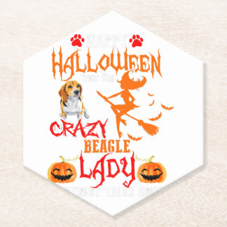 Posavasos De Papel Beagle Happy Halloween Crazy Beagle Lady