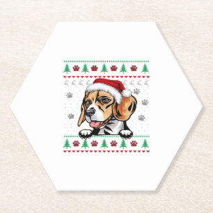 Posavasos De Papel Beagle Navidades Uglyer Dog Xmas camiseta sobredim