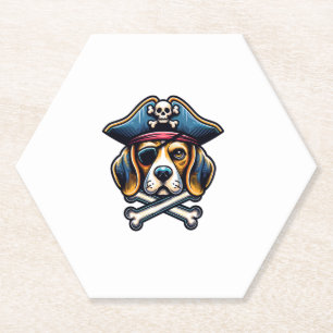 Posavasos De Papel Beagle Pirate Costume Skull Crossbone Dog Amantes