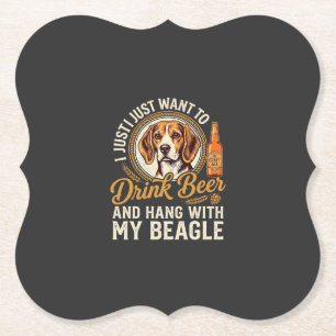 Posavasos De Papel Bebe cerveza Beagle perro cerveza artesanal botell