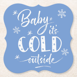 Posavasos De Papel Bebé está frío fuera del azul