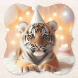 Posavasos De Papel Bebé lindo revela tigre neutro de bebé amarillo