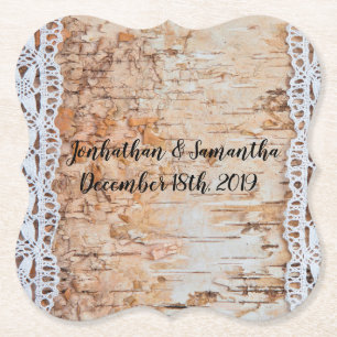 Posavasos De Papel Beber Ataques Geométricos ramo de madera de grano