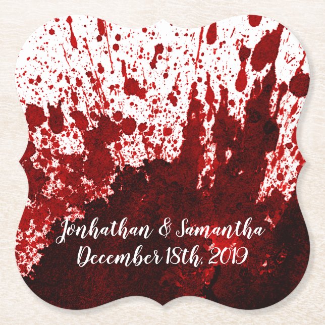 Posavasos De Papel Beber Ataques Splatter Vampiro Gótico Horro (Anverso)