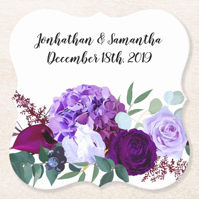 Posavasos De Papel Beber las embusteras Lavender Hibiscus en blanco (Anverso)