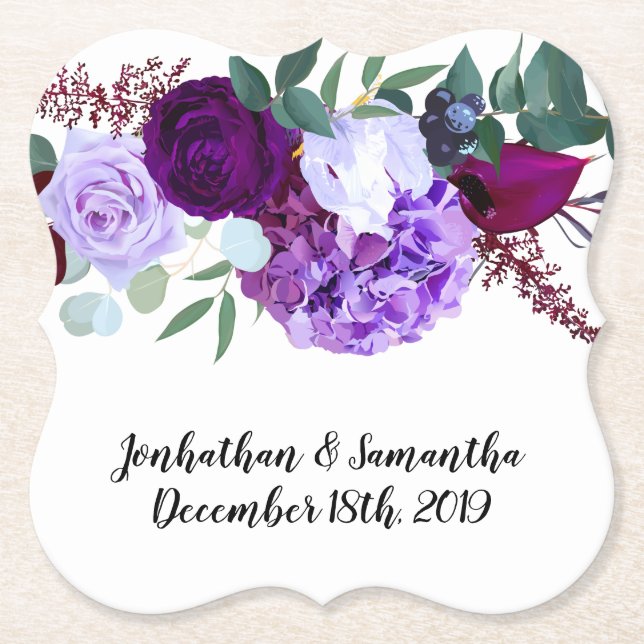 Posavasos De Papel Beber las embusteras Lavender Hibiscus en blanco (Anverso)