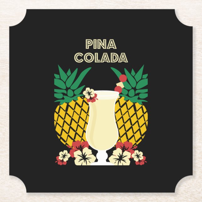 Posavasos De Papel Bebida de cóctel de Piña Colada (Anverso)