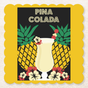 Posavasos De Papel Bebida de cóctel de Piña Colada