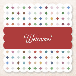 Posavasos De Papel Bebida Geométrica Sofisticada De Mosaico De Diaman