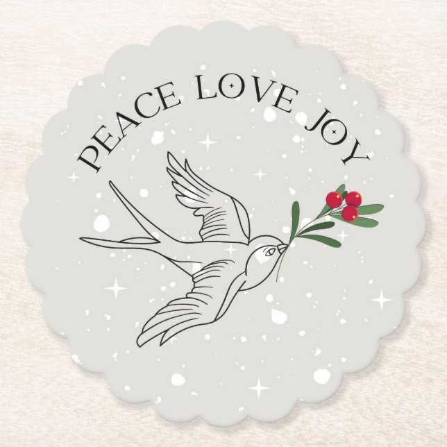 Posavasos De Papel Bebidas de Bird Bird Berries en vacaciones (Anverso)