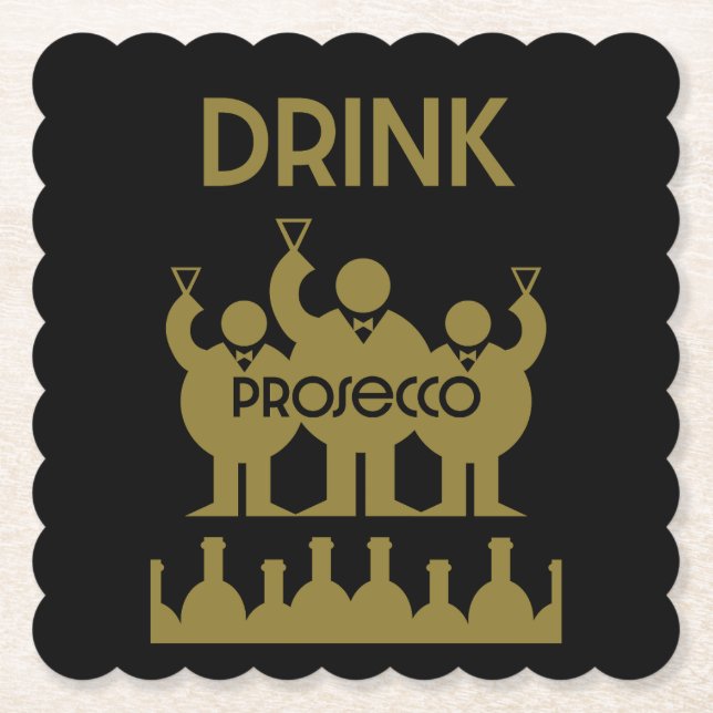 Posavasos De Papel Bebidas de vino Prosecco (Anverso)