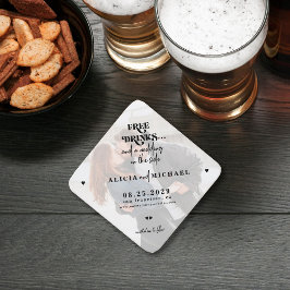 Posavasos De Papel Bebidas gratis divertida boda fotográfica salvar l