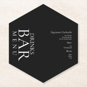 Posavasos De Papel Bebidas simples Cocktail Wine Boda Blanco Negro M