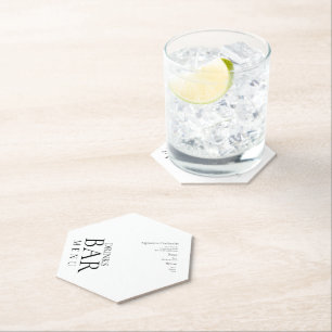 Posavasos De Papel Bebidas Simples Cóctel Vino Boda Blanco