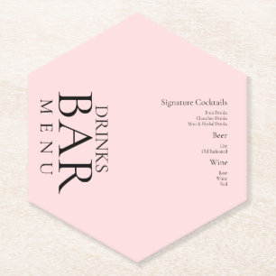 Posavasos De Papel Bebidas Simples Cóctel Vino Boda Rosa