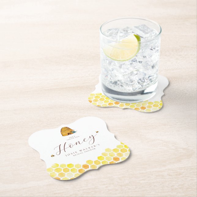 Posavasos De Papel Bee, Honeycomb Bridal Shower (In situ)