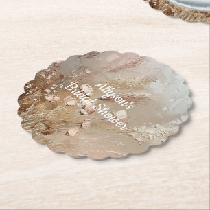 Posavasos De Papel Beige Rubor Boho Floral