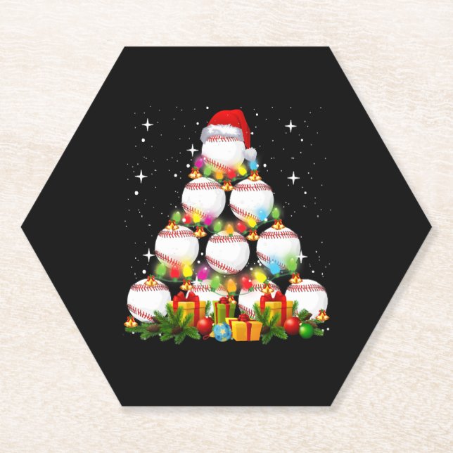 Posavasos De Papel Béisbol de Navidad Navidad Navidad Navidad Navidad (Anverso)