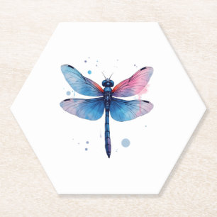 Posavasos De Papel Bella Naturaleza Colorido Patrón gráfico Dragonfl