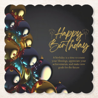 Posavasos De Papel Bendiciones de cumpleaños elegantes