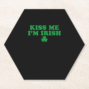 Posavasos De Papel Bésame, soy el Shamrock irlandés, el día de los pa
