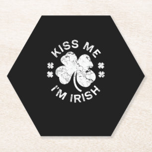 Posavasos De Papel Bésame soy la camiseta irlandesa Saint Patrick Day