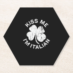 Posavasos De Papel Bésame soy la camiseta italiana Saint Patrick Day 