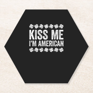 Posavasos De Papel Bésame, soy una camiseta americana St Patrick's Da