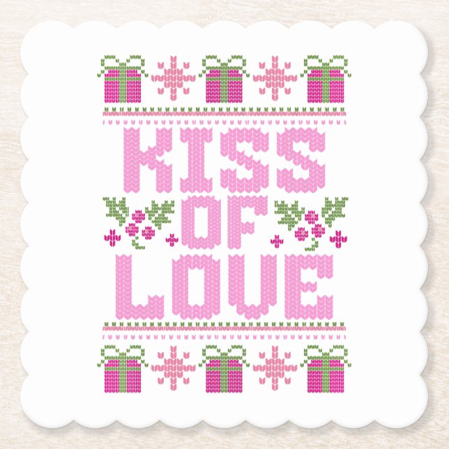 Posavasos De Papel Beso de amor para Navidades (Anverso)