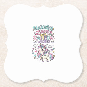 Posavasos De Papel Besos de unicornio y deseos de arcoíris Uvas paste