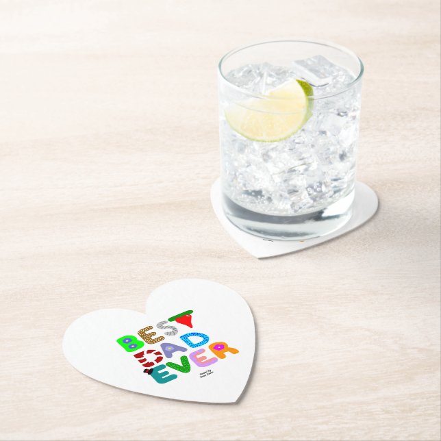 Posavasos De Papel Best Dad Ever Heart Paper Coaster (In situ)