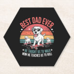 Posavasos De Papel Best Dog Dad Ever Skateboarding Puppy Lover<br><div class="desc">Best Dog Dad Ever Skateboarding Puppy Lover</div>