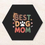Posavasos De Papel Best Dog Mom – Cute Animal Print Paw & Hearts Desi<br><div class="desc">Best Dog Mom – Cute Animal Print Paw & Hearts Desi</div>