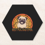 Posavasos De Papel Best Pug Dad Ever<br><div class="desc">Best Pug Dad Ever</div>
