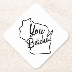 Posavasos De Papel Betcha Wisconsin Coaster