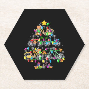 Posavasos De Papel Bicicleta Árbol de Navidad Funny Bicicleta Ciclist