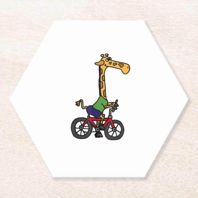 Posavasos De Papel Bicicleta Guay Giraffe Riding (Anverso)