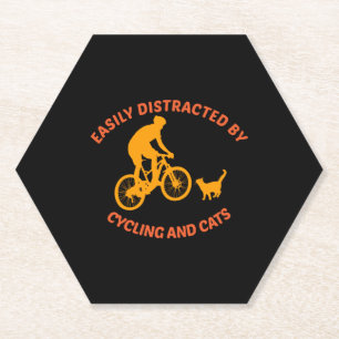 Posavasos De Papel bicicleta y gato