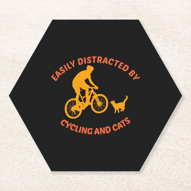 Posavasos De Papel bicicleta y gato (Anverso)