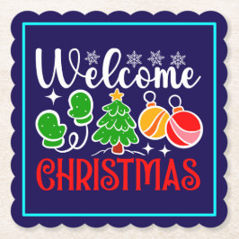 Posavasos De Papel Bienvenido Navidad