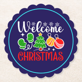 Posavasos De Papel Bienvenido Navidad