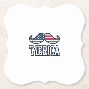 Posavasos De Papel Bigote Patriótico América Angustiada Diseño Vector