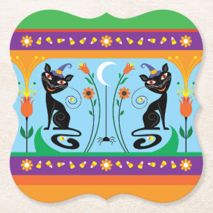 Posavasos De Papel Bigotes Dulces y Flores Espeluznantes