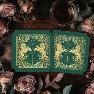 Posavasos De Papel Billete de Boda de espadas medievales del Royal Li
