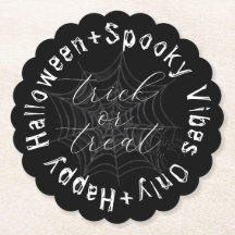 Black and White Spider Web Moderno Halloween Feliz