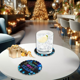 Posavasos De Papel Black & Blue Midnight Sparkle Neon Glow New Year