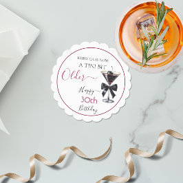 Posavasos De Papel Black Bow Cherry Drink 'A tini bit Older' Birthday